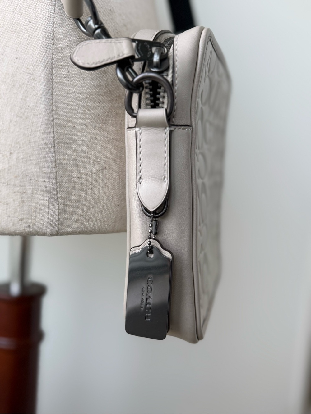 Coach Sullivan Crossbody Bag in White with Embossed Signature - Picture 5 of 10